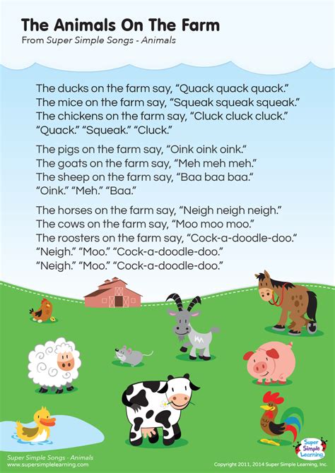 on the farm nursery rhymes